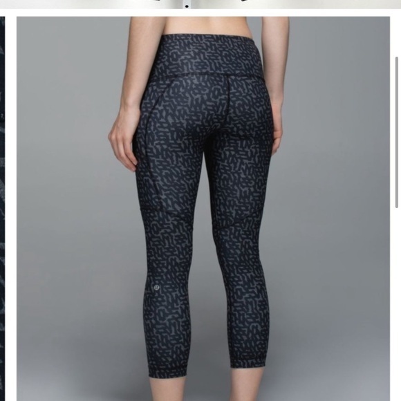 Lululemon All Sport Crop Legging Heathered Net Pop Black Multi Luxtreme - Picture 2 of 9